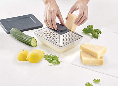 Joseph Joseph 20104 Prism 4-in-1-Kastenreibe mit Auffangbehälter und Deckel, Edelstahl, grau, 15.5 x 19 x 5.5 cm - 11