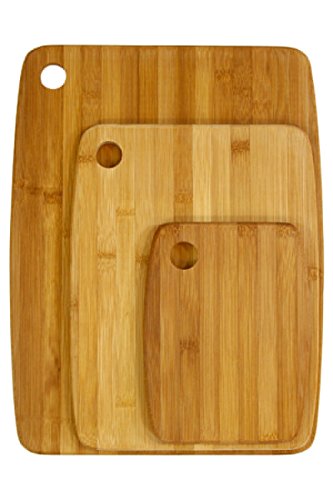 Set 3 Schneidebretter aus Bambus