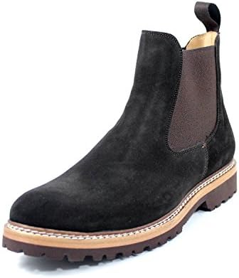 GIORGIO REA MEN'S CHELSEA BOOTS ELEGANT HANDMADE SHOES MADE IN ITALY GENUINE CALFSKIN REAL LEATHER OXFORDS RICHELIEU BROGUE GENTLEMEN (43, Brown)