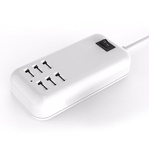 6 Ports USB Hub Desktop Wand Ladegerät AC Adapter Slots Steckdosen Aufladen Verlängerung Erweiterung - 6