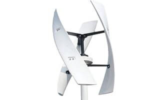 HUIZHITENGDA 9000W sans Bruit Éolien Magnétique Vertical, 3 Lames avec Contrôleur De Charge 12V 24V 48V 220V Axe Vertical Éolien pour Jardin (Blanc) (Blanc)