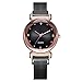 Produktbild Frauenuhr Schlankes Minimalistisches Zifferblatt Aus Quarz Mit Magnetischer Schnalle Damen Uhren Mode Einfache Diamant Dial Uhr Damenuhr FriendGG (Schwarz)