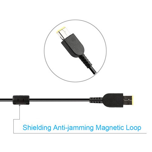 Laptop Charger, POWERILLEX 65W AC Laptop Power Adapter 20V 3.25A for Lenovo Laptop Notebooks with Rectangular Slim Tip Common Power Plug and 5.9 FT Power Cable - 6