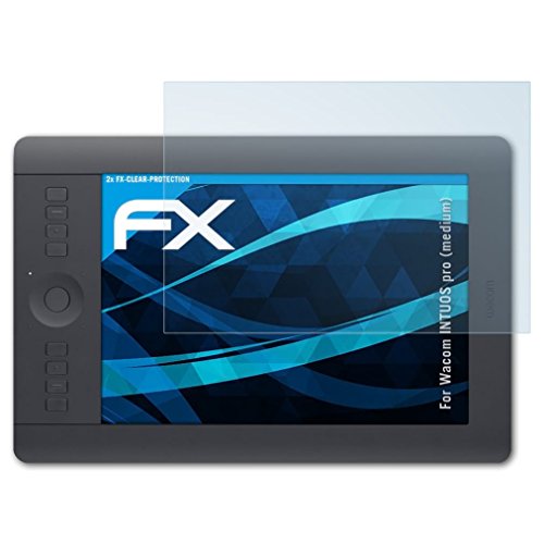 Wacom INTUOS pro (medium) Schutzfolie - 2 x atFoliX FX-Clear kristallklare Displayschutzfolie