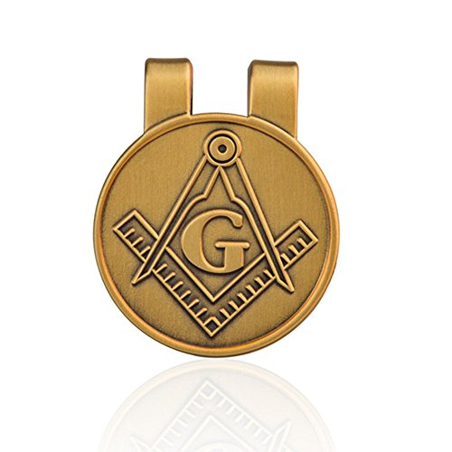 Preisvergleich Produktbild Fengteng Gold Ton Masonic Free-Mason Freimaurer Geld Klipp Kreditkartenhalter Geldscheinklammer Herren-Geldbörsen
