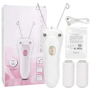 Cordless Electric Threading Hair Removal for Women, Rechargeable Electric Cotton Thread Epilator Facial Body Hair Removal Machine Device for Fast Removing Very Fine Vellus Hair on Face & Chin(Gold)