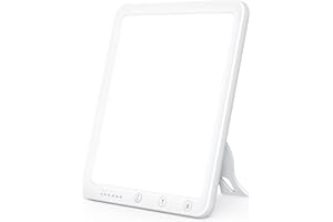 AUINSKY Lampe de Luminothérapie du jour 10 000 Lux -avec Couleurs de Lumière, Luminosités et Réglages de Minuterie Réglables, Sans Clignotement, avec Contrôle Tactile et Fonction de Mémoire