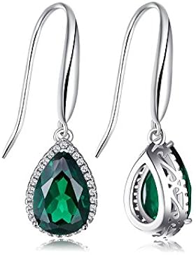 Jewelrypalace 5.8ct Grün Simulierte Nano Tropfenschliff Russisch Smaragd Ohrhänger Ohrringe 925 Sterling Silber