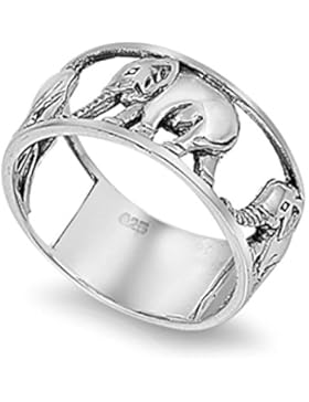 Ring aus Sterlingsilber - Elefant