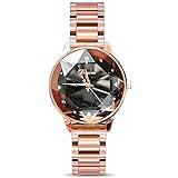 RORIOS Damen Sternenklarer Himmel Armbanduhren Analog Quarzuhr Edelstahlband Armband