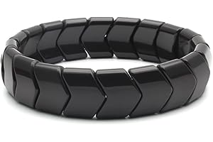 Power Ionics Chakra Armband mit Echten Steinen (Turmalin, Tigerauge, Obsidian, Lavastein) & Perlenarmband für Herren & Damen, 17,5-21 cm – Armbänder für Männer als Geschenk oder Freundschaftsarmband