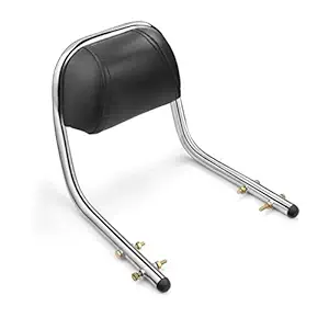 GOLSM Bullet Harley Backrest/Back Rest Back Support Bold Cushion Pillion Chrome for Royal Enfield Bullet Thunder Bird 500