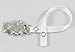 Girl Boy Teddy Bear Pacifier Holder Clip white Satin Dressy, Great for Nuk Avent.. (white)
