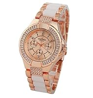 Mode Frauen Genf Kristall Quarz Armbandu...
