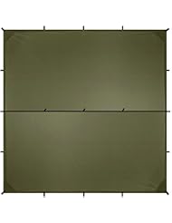 Bâche Carrée Aqua Quest Guide 3x3 M - Ultra-légère 590g, Imperméable 5000mm, 17 Points D'attache - Camping, Hamac, Rando - Garantie à Vie