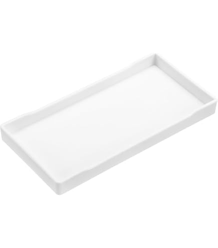 Uxcell 6" X 9" Small White Mini Tray Plastic Rectangular Wooden Serving Trays White 2pack - View #7
