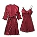 Produktbild ABsoar Negligees Damen Sexy Dessous Silk Kimono Dressing Babydoll Spitze Dessous Gürtel Bademantel Nachtwäsche Unterwäsche Lace Bodysuit