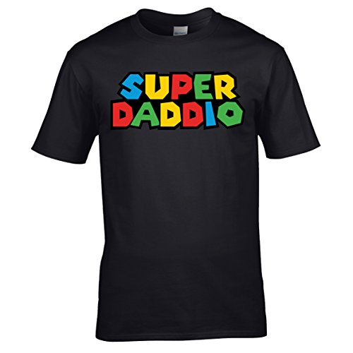 Funky GiftsSuper Daddio Adults Black T-Shirt