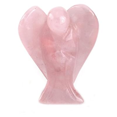 CrystalTears Natural Rose Quartz Crystal Pocket Guardian Angel, 1.5" Reiki Healing Crystal Gifts for Christmas