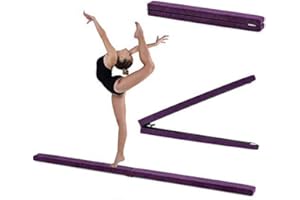 Fun!ture 7ft Folding Gymnastics Balance Beam | Faux Suede | Kids Fitness Training | Home Gym Exercise | Stainless Steel Feet | Soft-Close Hinges | Non Slip | Made in the UK