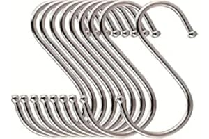 BBly S Hook 15 Pack 7cm Premium Stainless Steel Metal 2.7inch S Hooks Kitchen Pot Pan Hanger M Size S Hooks