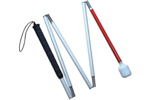 VISIONU - Bastón Plegable de Aluminio, 5 Secciones, con Bola giratoria