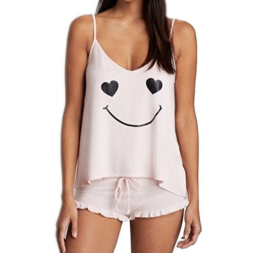 Tenflyer Nightwear Comfort Lingerie Cute Printed Pattern Nightwear Pajamas Sleepwear Top + Underpants