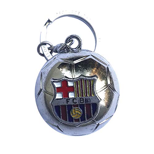 Officielle FC Barcelone Argent 3D en Forme de Ballon de Football Porte-clés très Rare
