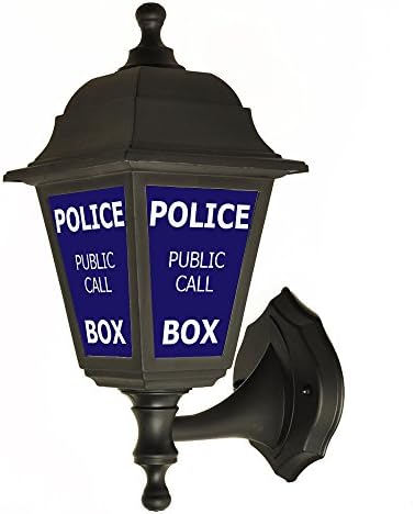 Police call box outside wall lamp