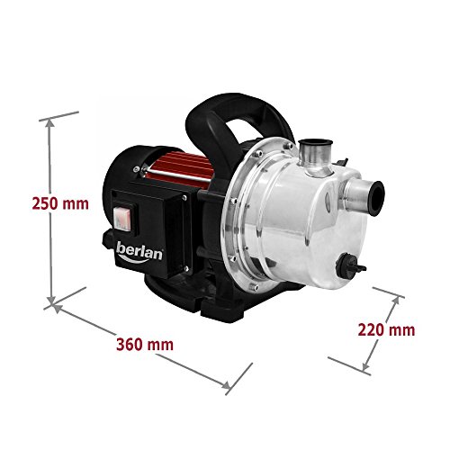 Berlan – Edelstahl Gartenpumpe 800 Watt / 3.200 L/h – BGP800E - 3