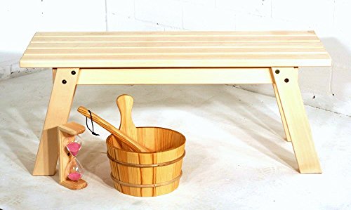 Saunahocker Sitzbänkchen ca. 40 x 40 x 100 cm aus Lindenholz