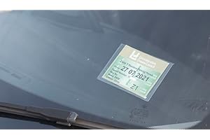 TÛCHE Tasca trasparente porta contrassegno per portabollo, parcheggio, permesso sosta, badge, pass impermeabile in pvc (11x15cm)