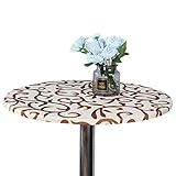 Tamaño aproximado: 60 cm. Mantel de 60 cm lavable para cocina, comedor, fiesta, escritorio, funda elástica estampada, resistente al polvo, decoración del hogar, redondo, ajustable, simple, champán, Tamaño libre