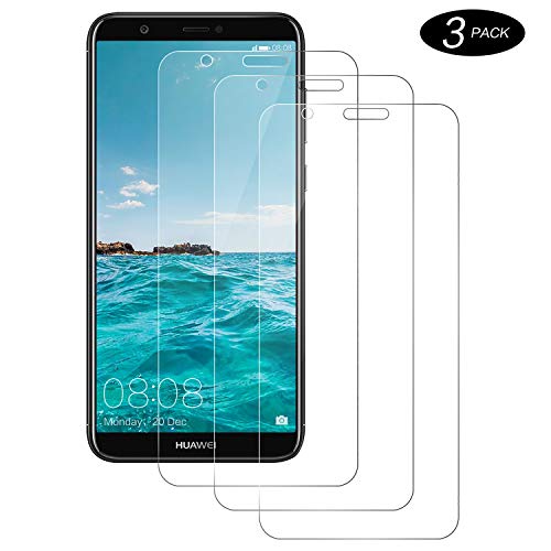 CNXUS [3-Pezzi Vetro Temperato Compatibile con Huawei P Smart 2018, Pellicola Protettiva Huawei P Smart 2018, Durezza 9H, Alta Trasparenza, Ultra Resistente, Anti-Graffi, Anti-Impronte