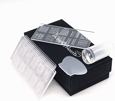 KingOfHearts Acrylic Nail Art Stamping Kit includes 6 Stamping Plates with Different Patterns, Image Transfer Stamper and Scraper, Manicure Stamping Kit work for All Nail Art Design and Decoration