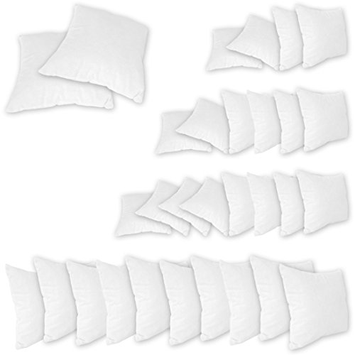 Qool24 Innenkissen 2er bis 10er Pack Set Füllkissen 100% Baumwolle 22 Größen in Weiß mit Reißverschluss 4er Pack 30 x 30 cm