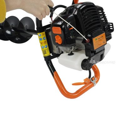 TIMBERPRO Erdlochbohrer inkl. 3 Bohraufsätzen 100/150/200 mm - 6