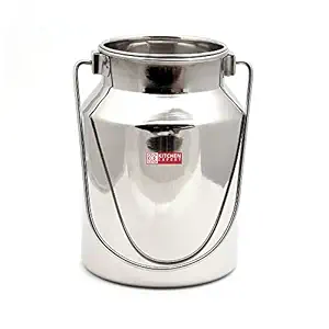 e-Global 3 Litre Stainless Steel Milk can - A Grade Steel - Cap Locked - USE for - Oil BURNI/GHEE WADI/Milk Kettle