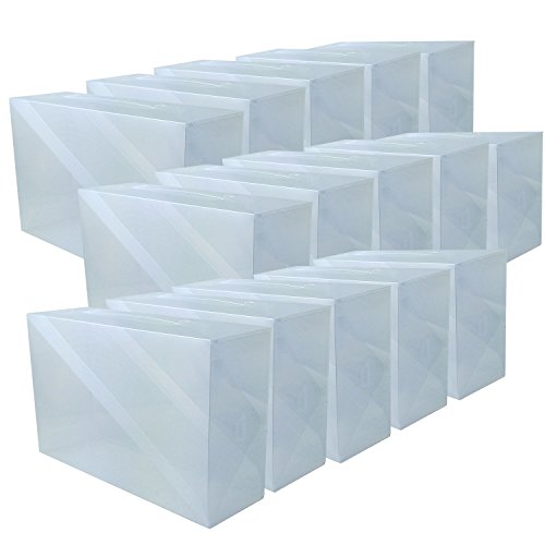 15x DynaSun PP368TG Schuhbox Schuhkasten Lagerkasten Box Schuhschachtel für Aufbewahrung Schuhe faltbare Halter für Damen und Herren