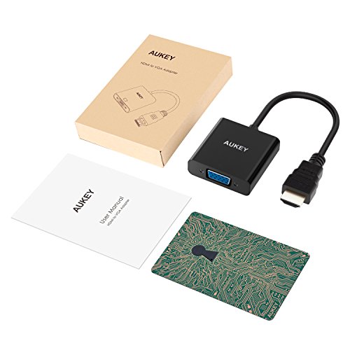 AUKEY Adapter HDMI auf VGA Konverter 1080P kompatibel mit Apple TV , Chromebook , DVD Player , Macbook , Laptop , Ultrabook , oder anderen HDMI Eingang Geräte Schwarz - 7
