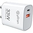 pTron 33W Dual Port Gan USB Type A Charger, Compatible with Samsung Superfast, Mi Soniccharge, Motorola Turbo Charger & MacBook Air, Volta Fc21 (White)