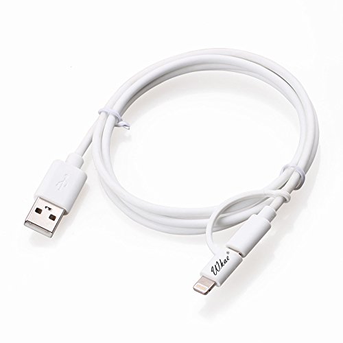 [Apple-MFI Certified] Wkae & reg; 2-in-1-Blitz zum USB-Kabel 8-Pin + Micro USB Ladekabel / Daten-Synchronisierungs-Kabel f¨¹r iPhone5 / 5s / 5c / 6/6 Plus Apple iPad Mini / IPAD AIR / iPod nano / iPod Touch / Samsung Galaxy S4 / S3 / Galaxy Tab Tablet PC Laptop Smartphone 1M wei? - 4