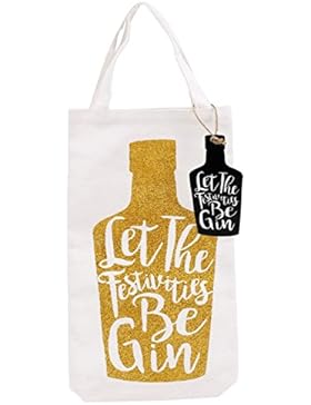 Gold Glitzer Gin Weihnachten Flasche Tasche Geschenk Tüte