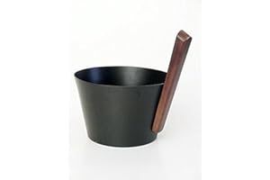 ‎SUDOREWELL SudoreWell® Saunakübel Sauna - Aufgusskübel 5,0 l aus ALU (schwarz) mit Holzgriff
