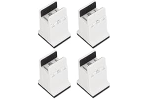 Wakects Zestaw 4 gumowych ochraniaczy do łóżka, regulowane, podwyższone bloki łóżka, podnośniki sofy, nogi stołowe, poduszki do podnoszenia z zaciskiem do biura domowego (biały)