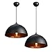 Produktbild CCLIFE 2x Industrial Vintage Retro Pendellampe Pendelleuchte Hängelampe Hängeleuchte für Küchen Esszimmer Schwarz/Weiß 30cm E27 Leuchtmittel, Farbe:Schwarz