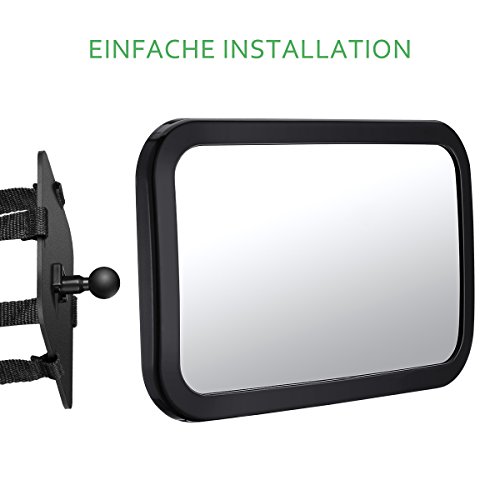 Topop Rücksitzspiegel Rear View Baby Car Rückspiegel drehbar mit Shatterproof Material für Baby Kinderbeobachtung - 4