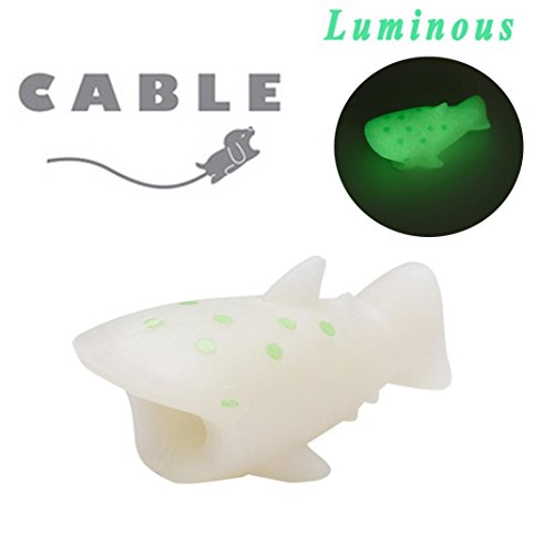 sunnymi Luminous Kabel Linie Biss für Iphone Kabel Schnur Tier Telefon Zubehör Protector (Hai)