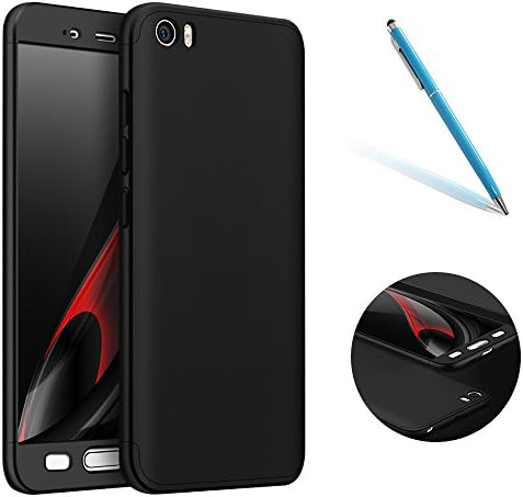 Case for Xiaomi Mi5, Solid Color Series CLTPY Xiaomi Mi5 High Shield Hard Plastic Cover [3 in 1] Up-Middle-Down Combination Shockproof Skin Shell for Xiaomi Mi5 + 1 x Free Stylus - Black