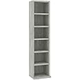 vidaXL CD Cabinet CD Shelf CD Cabinet Storage Cabinet Office Living Room Home Grey Concrete 21 x 20 x 88 cm Engineered Wood